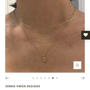 Jennie Kwon Large Open Figaro Chain Necklace 14k Rose Gold
